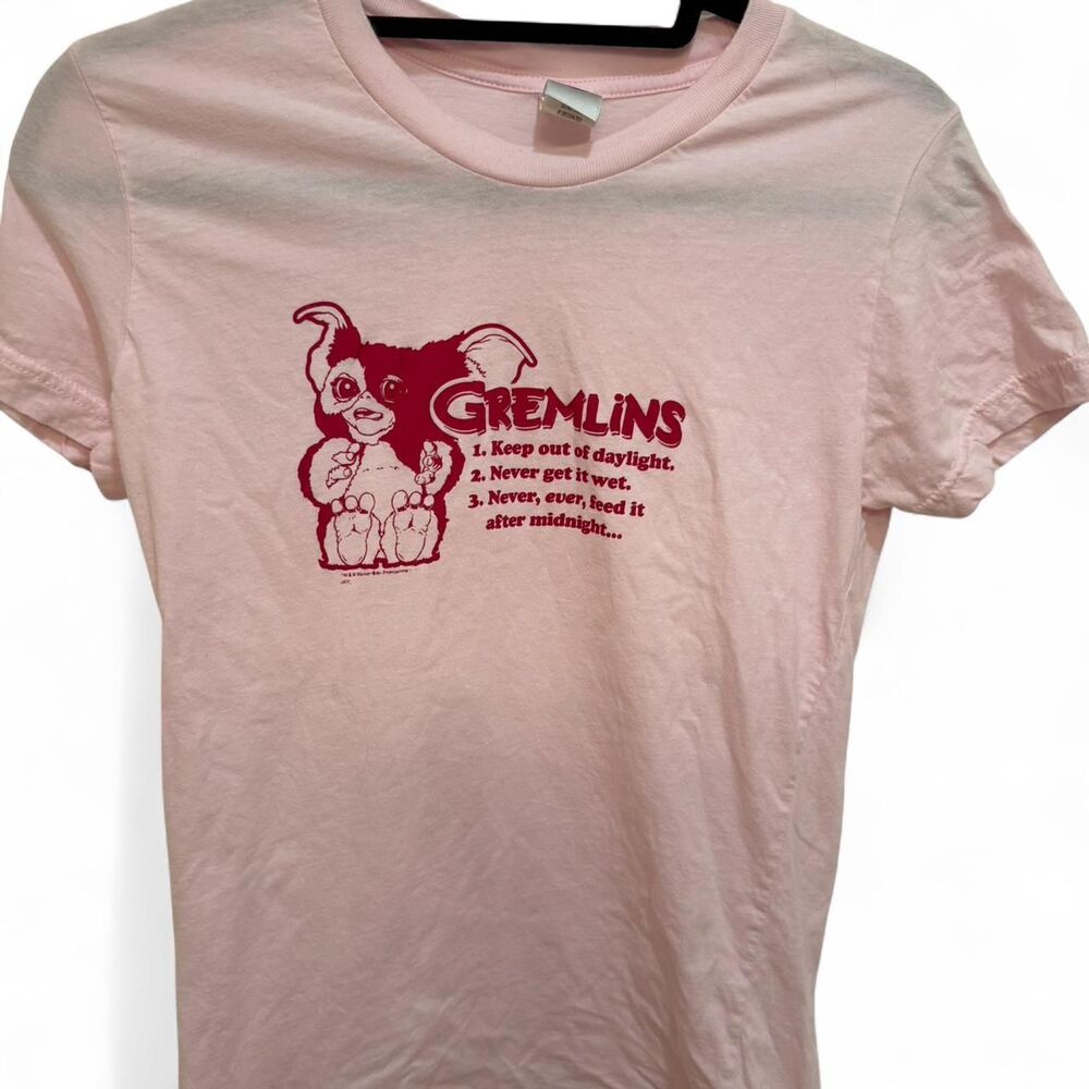 Vintage Women's Pink Gremlins Print Movie TV T-shirt